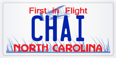 NC license plate CHAI