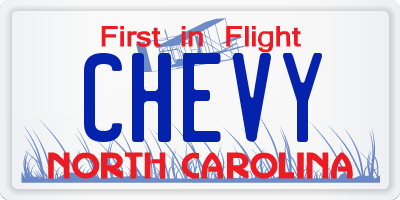 NC license plate CHEVY