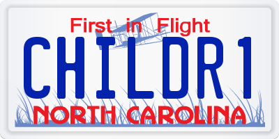 NC license plate CHILDR1