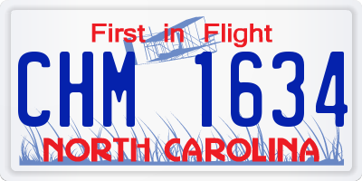 NC license plate CHM1634