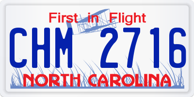 NC license plate CHM2716