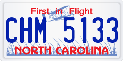 NC license plate CHM5133