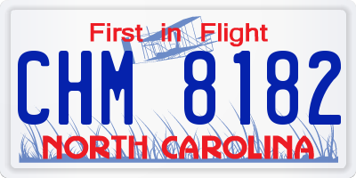 NC license plate CHM8182