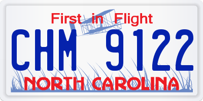 NC license plate CHM9122