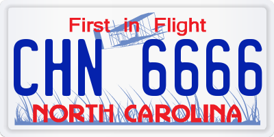 NC license plate CHN6666