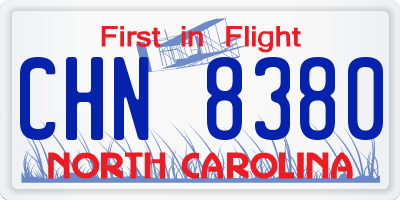 NC license plate CHN8380