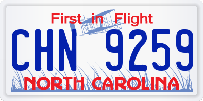 NC license plate CHN9259