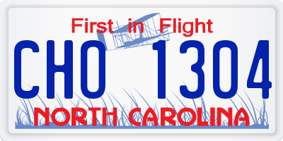 NC license plate CHO1304