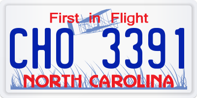 NC license plate CHO3391