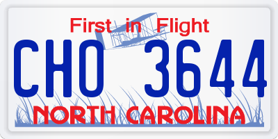 NC license plate CHO3644