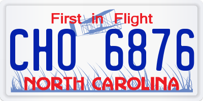 NC license plate CHO6876