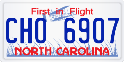 NC license plate CHO6907