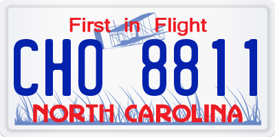 NC license plate CHO8811