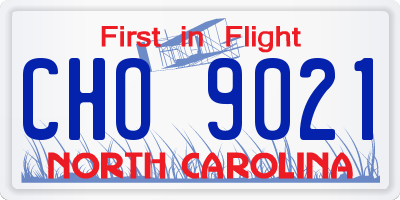 NC license plate CHO9021