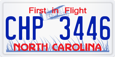 NC license plate CHP3446