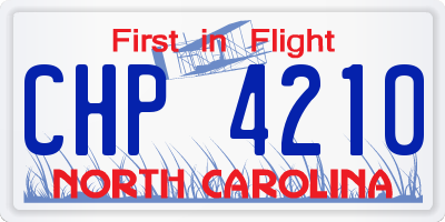 NC license plate CHP4210