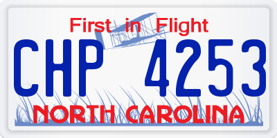 NC license plate CHP4253