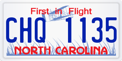 NC license plate CHQ1135