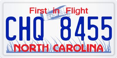 NC license plate CHQ8455