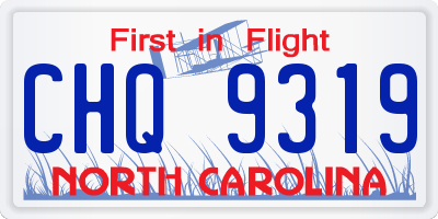 NC license plate CHQ9319