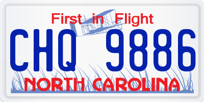 NC license plate CHQ9886
