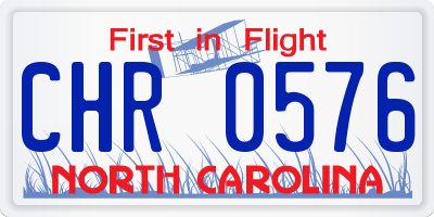 NC license plate CHR0576