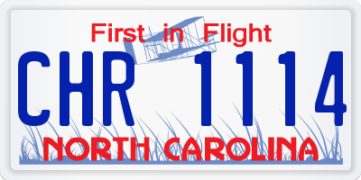 NC license plate CHR1114