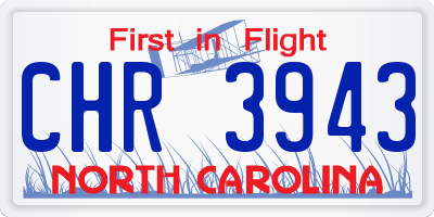NC license plate CHR3943