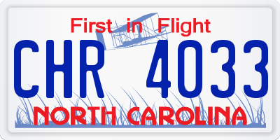 NC license plate CHR4033