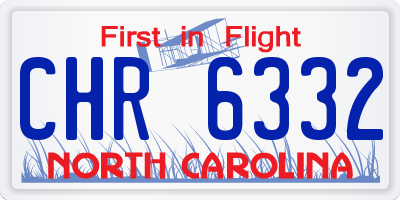 NC license plate CHR6332
