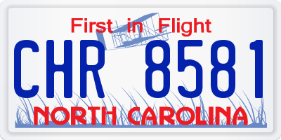 NC license plate CHR8581
