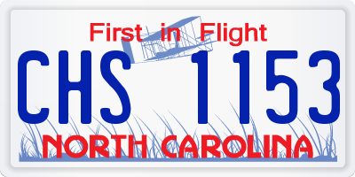 NC license plate CHS1153