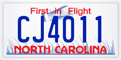 NC license plate CJ4011