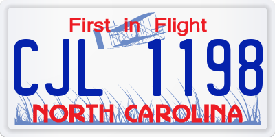 NC license plate CJL1198