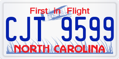 NC license plate CJT9599