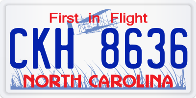 NC license plate CKH8636