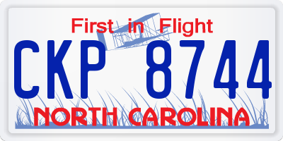 NC license plate CKP8744