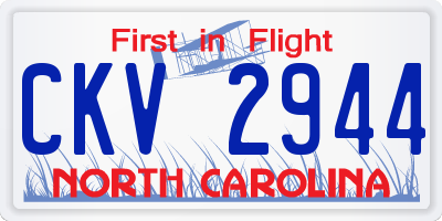 NC license plate CKV2944