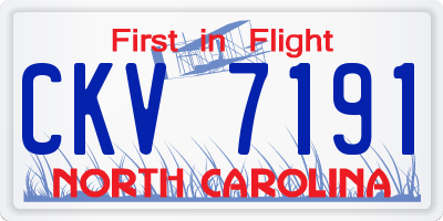 NC license plate CKV7191