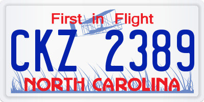 NC license plate CKZ2389