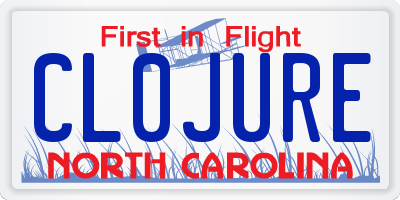 NC license plate CL0JURE