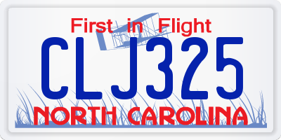 NC license plate CLJ325