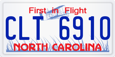 NC license plate CLT6910