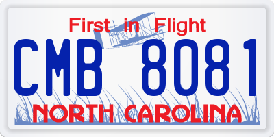 NC license plate CMB8081