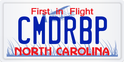 NC license plate CMDRBP