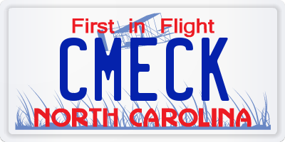 NC license plate CMECK