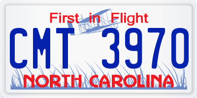 NC license plate CMT3970