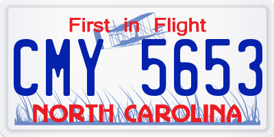 NC license plate CMY5653