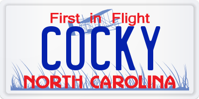 NC license plate COCKY