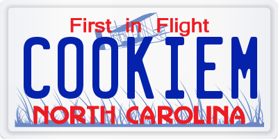 NC license plate COOKIEM